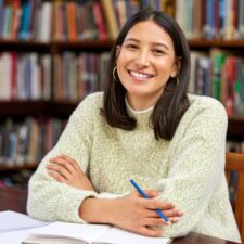 University,Student,,Portrait,And,Library,Or,Studying,Research,For,Education